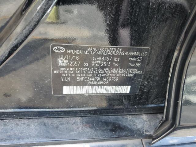 5NPE34AF9HH469769 - 2017 HYUNDAI SONATA SPORT BLACK photo 12