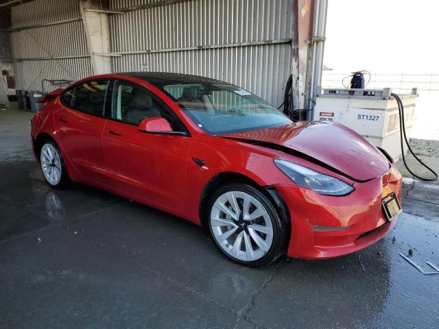 5YJ3E1EA8NF303798 - 2022 TESLA MODEL 3 红色 照片 4