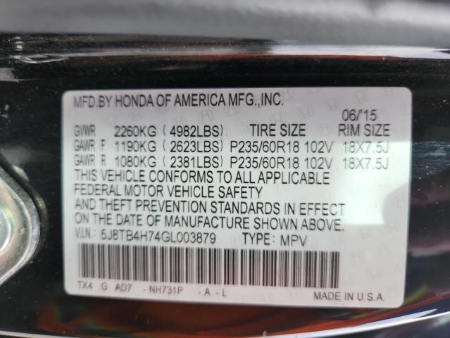 5J8TB4H74GL003879 - 2016 ACURA RDX ADVANCE BLACK photo 13