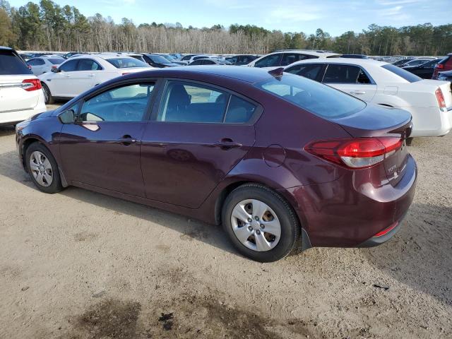 3KPFK4A76HE150964 - 2017 KIA FORTE LX BURGUNDY photo 2