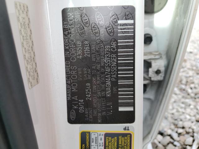 KNAGM4A74F5573739 - 2015 KIA OPTIMA LX WHITE photo 13