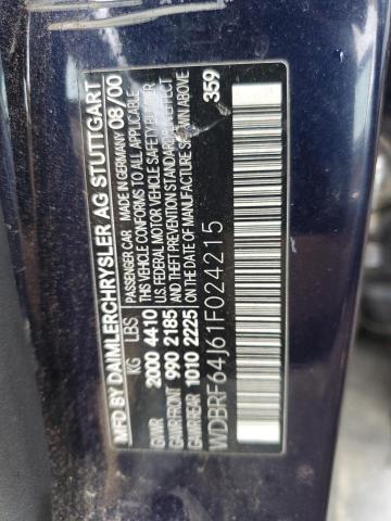 WDBRF64J61F024215 - 2001 MERCEDES-BENZ C 320 蓝色 照片 12