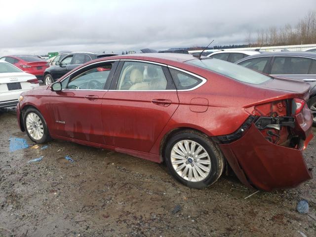 3FA6P0LU8ER260163 - 2014 FORD FUSION SE HYBRID RED photo 2