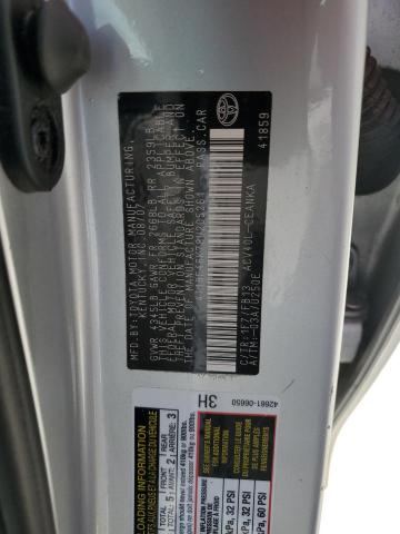 4T1BE46K78U205261 - 2008 TOYOTA CAMRY CE Plata foto 12