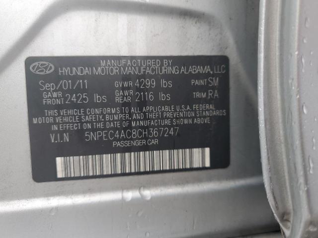 5NPEC4AC8CH367247 - 2012 HYUNDAI SONATA SE Argent photo 13