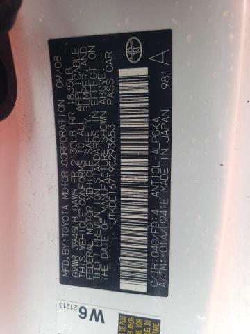 JTKDE167190293653 - 2009 TOYOTA SCION TC 白色 照片 12