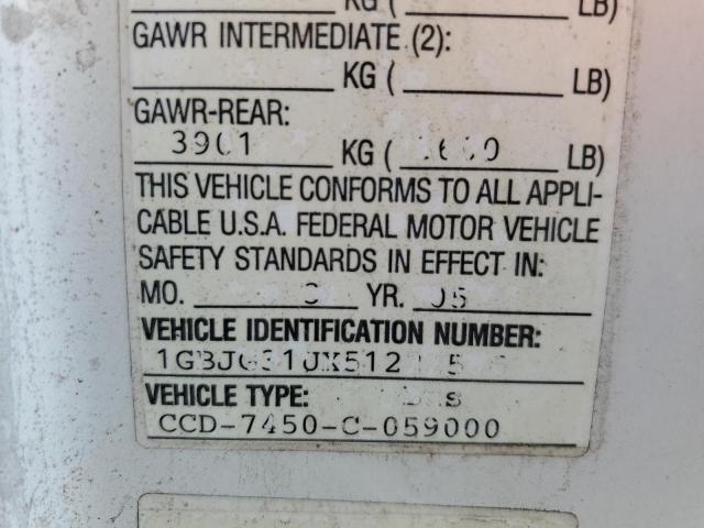 1GBJG31UX51222506 - 2005 CHEVROLET EXPRESS G3 白色 照片 13