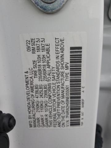 7FARW2H59NE055061 - 2022 HONDA CR-V EX WHITE photo 13