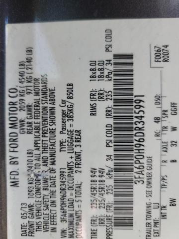 3FA6P0H96DR345991 - 2013 FORD FUSION SE Szary zdjęcie 12