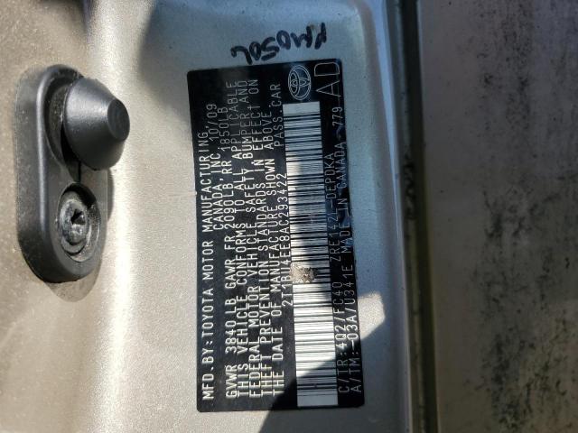 2T1BU4EE8AC293422 - 2010 TOYOTA COROLLA BASE Qızıl foto 12