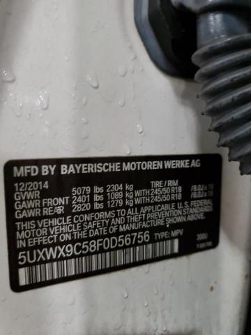 5UXWX9C58F0D56756 - 2015 BMW X3 XDRIVE28I WHITE photo 13