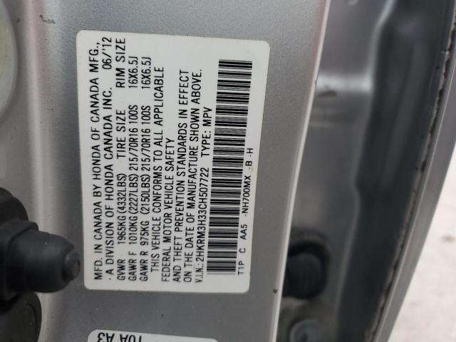 2HKRM3H33CH507722 - 2012 HONDA CR-V LX SILVER photo 13