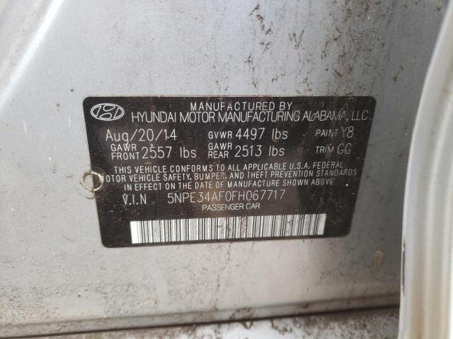 5NPE34AF0FH067717 - 2015 HYUNDAI SONATA SPORT WHITE photo 12