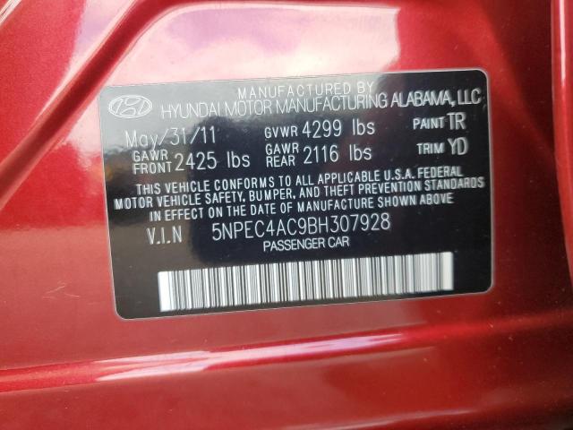 5NPEC4AC9BH307928 - 2011 HYUNDAI SONATA SE 红色 照片 12