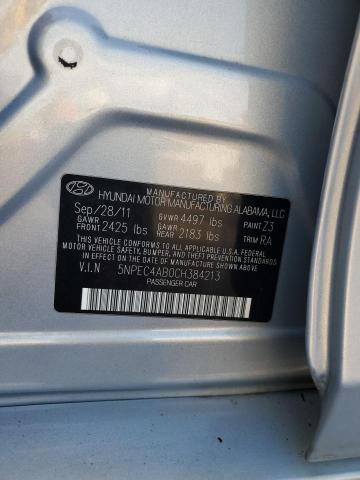 5NPEC4AB0CH384213 - 2012 HYUN SONATA SE SILVER photo 13