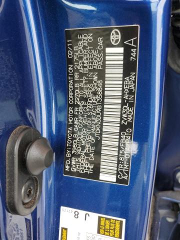 JTDKN3DU9B1358848 - 2011 TOYOTA PRIUS Bleu photo 12