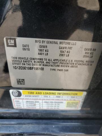 1G1ZC5E19BF196168 - 2011 CHEVROLET MALIBU 1LT CHARCOAL photo 12