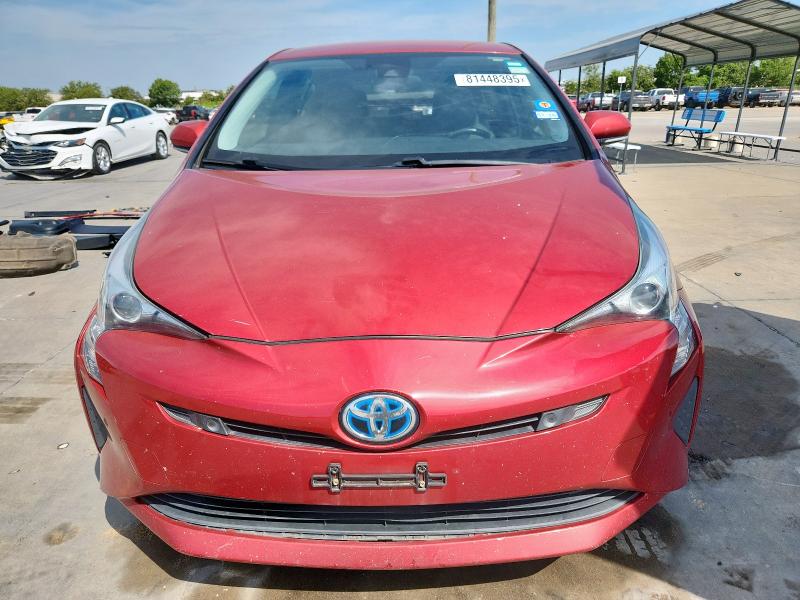 JTDKARFU7J3059549 - 2018 TOYOTA PRIUS წითელი ფოტო 5