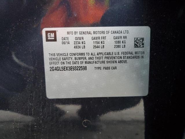 2G4GL5EX3E9322598 - 2014 BUICK REGAL 蓝色 照片 12