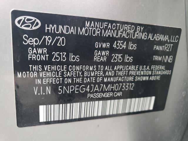 5NPEG4JA7MH073312 - 2021 HYUNDAI SONATA SE SILVER photo 12