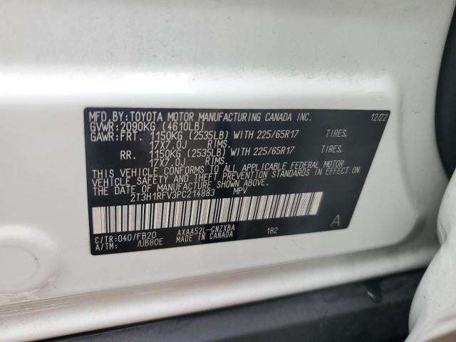 2T3H1RFV3PC214883 - 2023 TOYOTA RAV4 LE WHITE photo 13