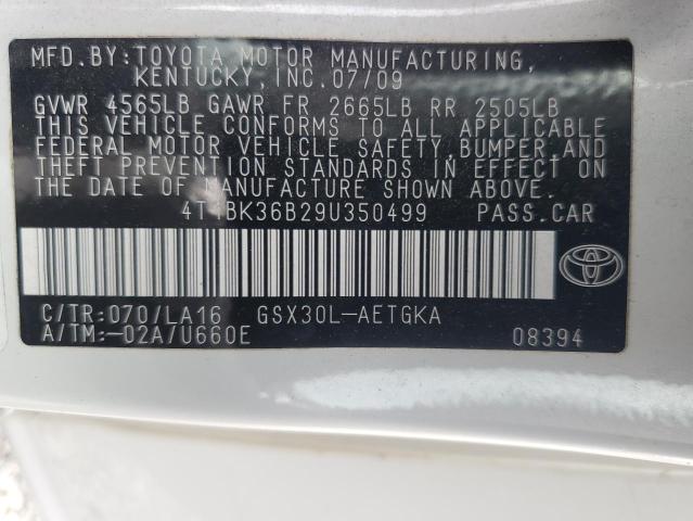 4T1BK36B29U350499 - 2009 TOYOTA AVALON XL WHITE photo 12