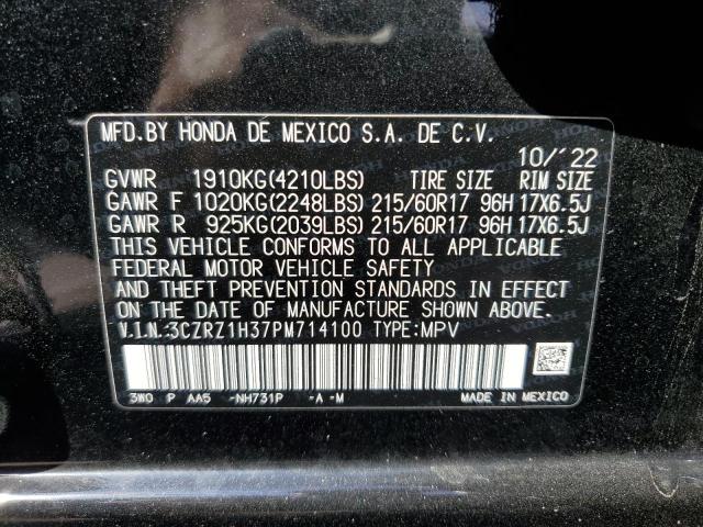 3CZRZ1H37PM714100 - 2023 HONDA HR-V LX BLACK photo 14