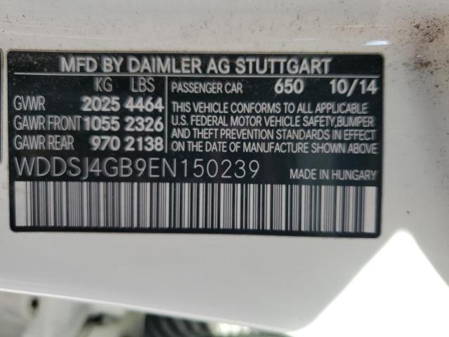 WDDSJ4GB9EN150239 - 2014 MERCEDES-BENZ CLA 250 4MATIC WHITE photo 12