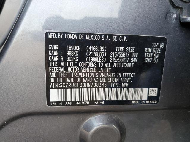 3CZRU6H30HM708345 - 2017 HONDA HR-V LX Boz foto 14
