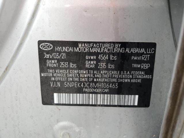 5NPEK4JC8MH106463 - 2021 HYUNDAI SONATA N LINE SILVER photo 12