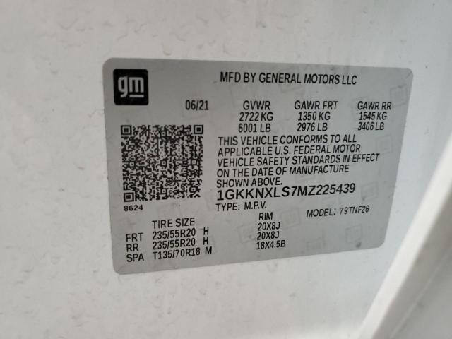 1GKKNXLS7MZ225439 - 2021 GMC ACADIA DENALI WHITE photo 13