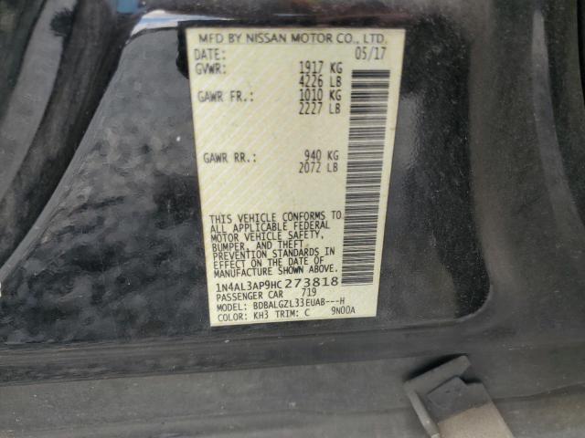 1N4AL3AP9HC273818 - 2017 NISSAN ALTIMA 2.5 Czarny zdjęcie 12