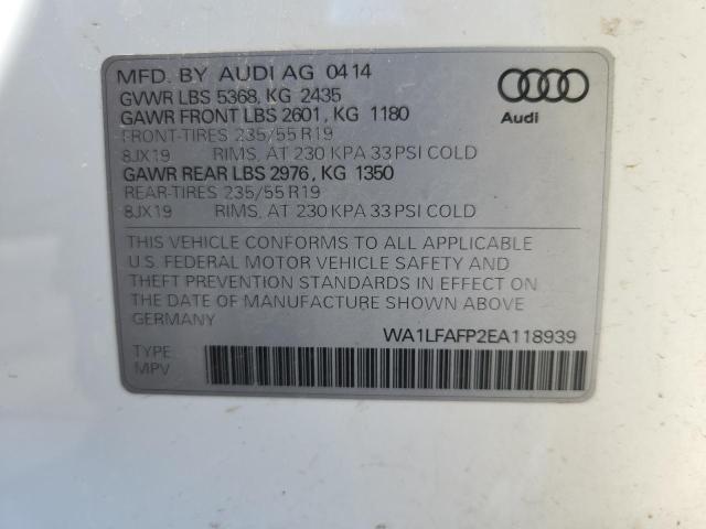 WA1LFAFP2EA118939 - 2014 AUDI Q5 PREMIUM PLUS WHITE photo 14