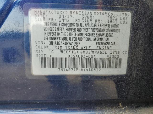 3N1AB7AP4HY410937 - 2017 NISSAN SENTRA S Mavi foto 12
