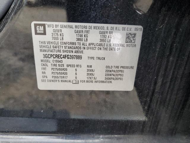 3GCPCREC4FG397889 - 2015 CHEVROLET SILVERADO C1500 LT Siyah fotoğraf 12