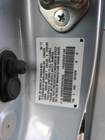 2HGFB2F59CH516605 - 2012 HONDA CIVIC LX SILVER photo 12