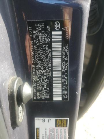 JTDKN3DU4B0273678 - 2011 TOYOTA PRIUS GRAY photo 12