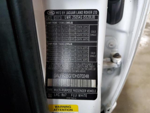 SALFR2BG1DH370248 - 2013 LAND ROVER LR2 HSE Ağ foto 13