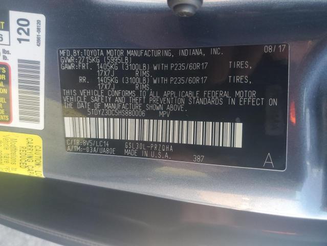 5TDYZ3DC5HS880006 - 2017 TOYOTA SIENNA XLE 蓝色 照片 13