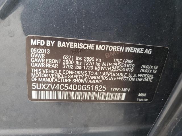 5UXZV4C54D0G51825 - 2013 BMW X5 XDRIVE35I GRAY photo 14
