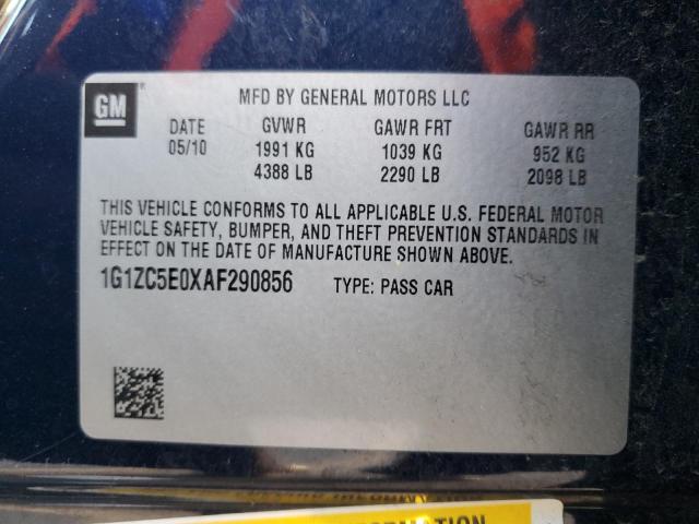 1G1ZC5E0XAF290856 - 2010 CHEVROLET MALIBU 1LT Көк фото 12