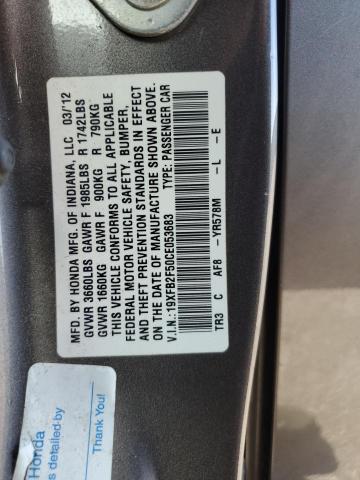 19XFB2F50CE053683 - 2012 HONDA CIVIC LX GRAY photo 12