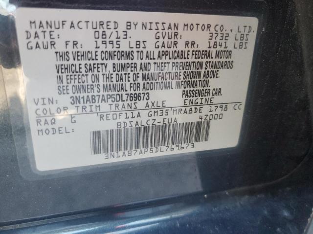 3N1AB7AP5DL769673 - 2013 NISSAN SENTRA S 灰色 照片 13