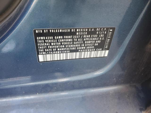 3VWL17AJ0GM313936 - 2016 VOLKSWAGEN JETTA SEL Mavi foto 12