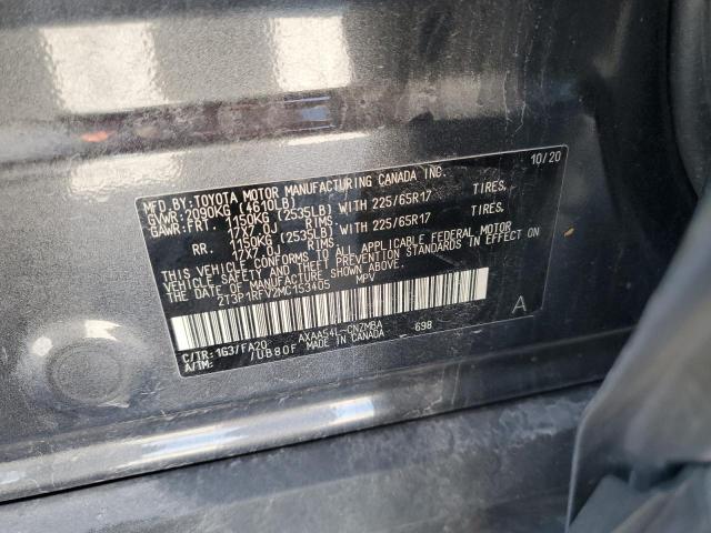 2T3P1RFV2MC153405 - 2021 TOYOTA RAV4 XLE Graphite photo 13