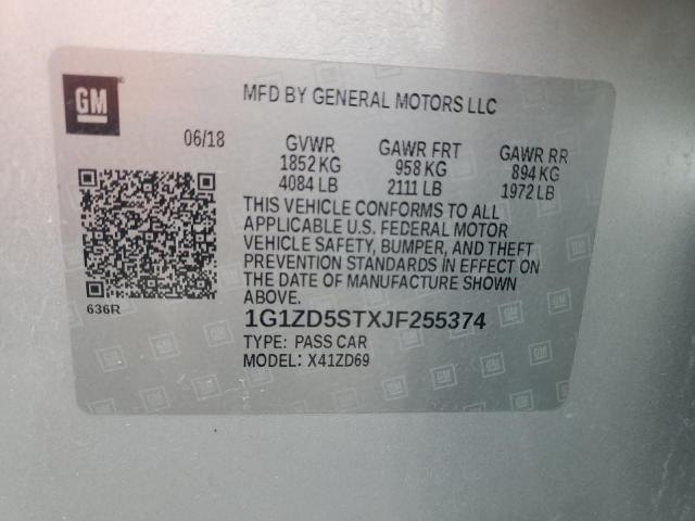 1G1ZD5STXJF255374 - 2018 CHEVROLET MALIBU LT SILVER photo 13