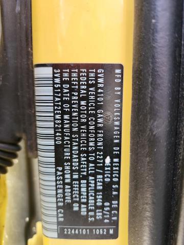 3VW517AT2EM821400 - 2014 VOLKSWAGEN BEETLE 黄色 照片 12