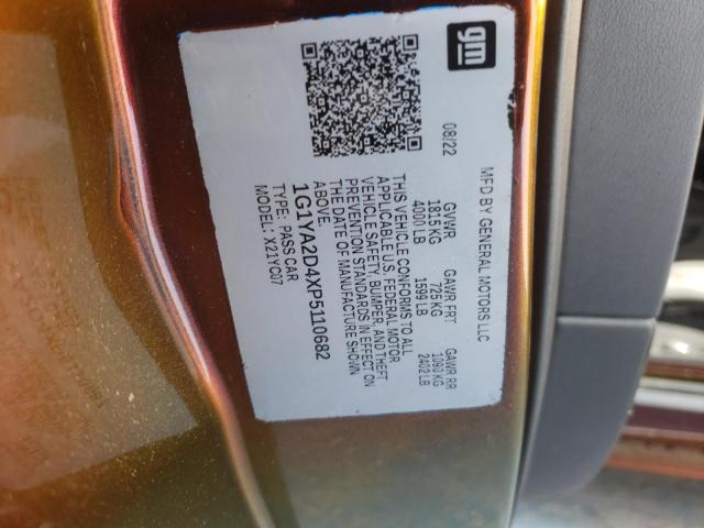 1G1YA2D4XP5110682 - 2023 CHEVROLET CORVETTE STINGRAY 1LT ORANGE photo 12