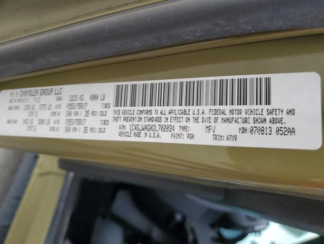 1C4GJWAGXDL702034 - 2013 JEEP WRANGLER SPORT 绿色 照片 13
