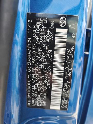 JTDKDTB39D1557074 - 2013 TOYOTA PRIUS C BLUE photo 12